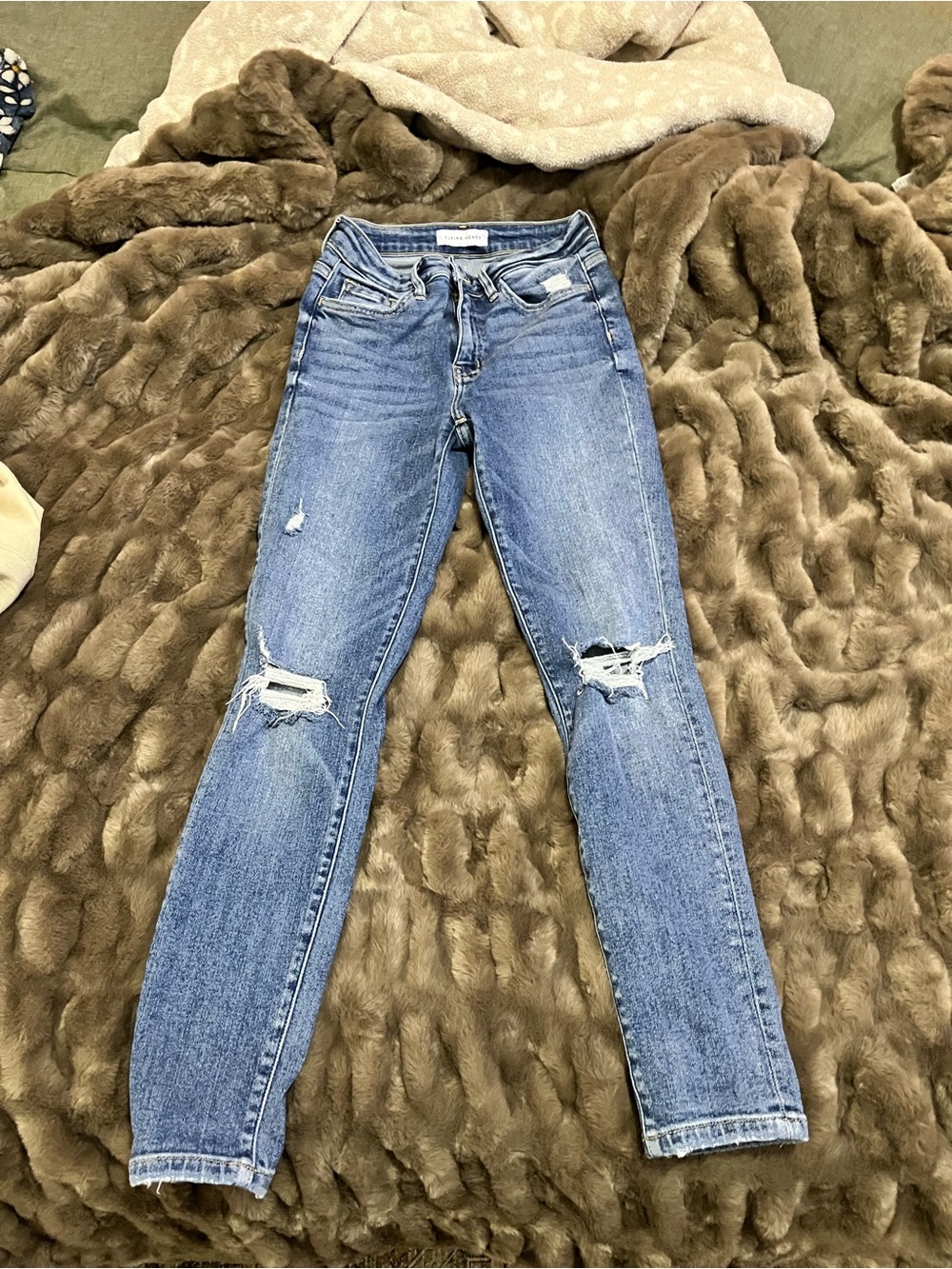 Flying Monkey Light Blue Ripped Skinny Jeans